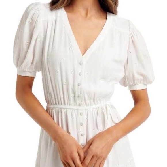 Forever New White Maxi Dress Size 6 - Alma Puff Sleeve Midi Dress (drz13619) - Picture 11 of 13